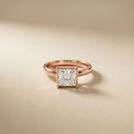 1.5Ct Luneria Princess Cut Lab Grown Diamond Ring Rose Gold