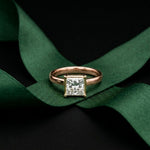 1.5Ct Luneria Princess Cut Lab Grown Diamond Ring Rose Gold