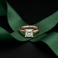 1.5Ct Luneria Princess Cut Lab Grown Diamond Ring Rose Gold