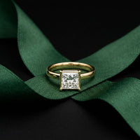1.5Ct Luneria Princess Cut Lab Grown Diamond Ring Gold