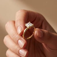 1.5Ct Luneria Princess Cut Lab Grown Diamond Ring Gold