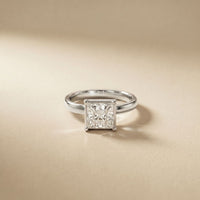 1.5Ct Luneria Princess Cut Lab Grown Diamond Ring White