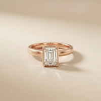 1.50 CTW Emerald Cut Lab Grown Diamond Verelle Anniversary Ring Rose Gold