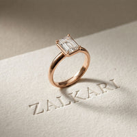 1.50 CTW Emerald Cut Lab Grown Diamond Verelle Anniversary Ring Rose Gold