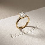 1.50 CTW Emerald Cut Lab Grown Diamond Verelle Anniversary Ring Gold
