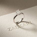 1.50 CTW Emerald Cut Lab Grown Diamond Verelle Anniversary Ring White