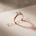 1.50 CTW Classic Round Lab Grown Diamond Promise Ring For Women Rose Gold