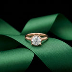 1.50 CTW Classic Round Lab Grown Diamond Promise Ring For Women Rose Gold