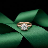 1.50 CTW Classic Round Lab Grown Diamond Promise Ring For Women Rose Gold