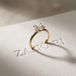 1.50 CTW Classic Round Lab Grown Diamond Promise Ring For Women Gold