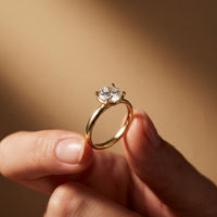 1.50 CTW Classic Round Lab Grown Diamond Promise Ring For Women Gold