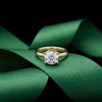 1.50 CTW Classic Round Lab Grown Diamond Promise Ring For Women Gold
