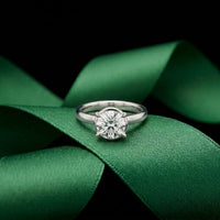 1.50 CTW Classic Round Lab Grown Diamond Promise Ring For Women White