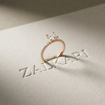1.50 CTW Asscher Cut Lab Grown Diamond Pave Engagement Ring Rose Gold