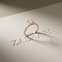 1.50 CTW Asscher Cut Lab Grown Diamond Pave Engagement Ring Rose Gold