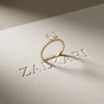 1.50 CTW Asscher Cut Lab Grown Diamond Pave Engagement Ring Gold