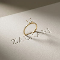 1.50 CTW Asscher Cut Lab Grown Diamond Pave Engagement Ring Gold