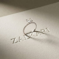 1.50 CTW Asscher Cut Lab Grown Diamond Pave Engagement Ring White