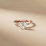 1.50 CTW Oval Lab Grown Diamond Hidden Halo Engagement Ring For Women Rose Gold