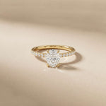 1.50 CTW Oval Lab Grown Diamond Hidden Halo Engagement Ring For Women Gold