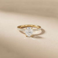 1.50 CTW Oval Lab Grown Diamond Hidden Halo Engagement Ring For Women Gold