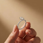 1.50 CTW Oval Lab Grown Diamond Hidden Halo Engagement Ring For Women White