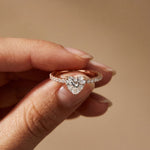 1.50 CTW Heart Cut Lab Grown Diamond Pave Promise Ring Gold