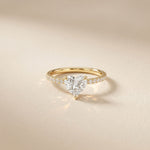 1.50 CTW Heart Cut Lab Grown Diamond Pave Promise Ring Gold