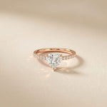 1.50 CTW Heart Cut Lab Grown Diamond Pave Promise Ring Gold
