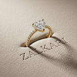 1.50 CTW Heart Cut Lab Grown Diamond Pave Promise Ring Gold