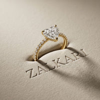1.50 CTW Heart Cut Lab Grown Diamond Pave Promise Ring Gold