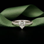 1.50 CTW Heart Cut Lab Grown Diamond Pave Promise Ring White