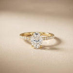 1.50 CTW Oval Lab Grown Diamond Accent Engagement Ring Gold