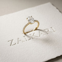 1.50 CTW Oval Lab Grown Diamond Accent Engagement Ring Gold