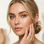 1.50 CTW Oval Lab Grown Diamond Accent Engagement Ring White