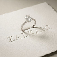 1.50 CTW Oval Lab Grown Diamond Accent Engagement Ring White