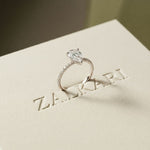 1.50 CTW Pear Lab Grown Diamond Petite Pave Engagement Ring For Girls White