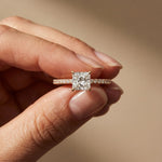 1.50 CTW Princess Cut Lab Grown Diamond Micro Pave Ring Rose Gold