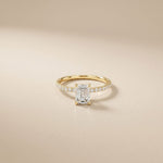 1.50 CTW Emerald Cut Lab Grown Diamond Rosavelle Ring Gold