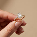 1.50 CTW Emerald Cut Lab Grown Diamond Rosavelle Ring Gold