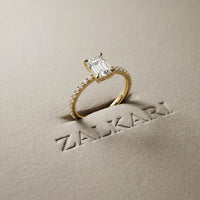 1.50 CTW Emerald Cut Lab Grown Diamond Rosavelle Ring Gold