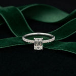 1.50 CTW Emerald Cut Lab Grown Diamond Rosavelle Ring White
