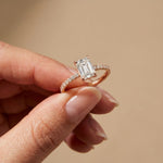 1.50 CTW Emerald Cut Lab Grown Diamond Rosavelle Ring White