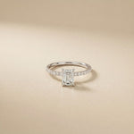 1.50 CTW Emerald Cut Lab Grown Diamond Rosavelle Ring White