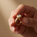 2 CTW Asscher Cut Lab Grown Diamond Bezel Set Montrielle Ring Gold