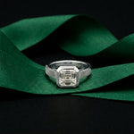 2 CTW Asscher Cut Lab Grown Diamond Bezel Set Montrielle Ring White