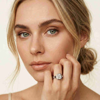 2 CTW Asscher Cut Lab Grown Diamond Bezel Set Montrielle Ring White