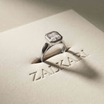 2 CTW Asscher Cut Lab Grown Diamond Bezel Set Montrielle Ring White