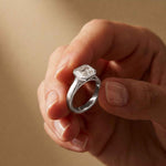 2 CTW Asscher Cut Lab Grown Diamond Bezel Set Montrielle Ring White