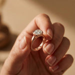 2 CTW Cushion Cut Lab Grown Diamond Bezel Set Elarisse Ring Rose Gold